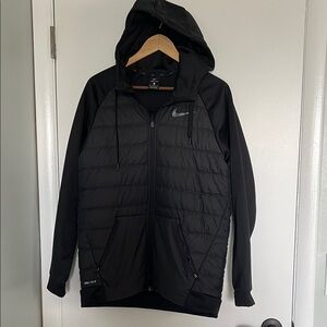 Nike Men's Black Hooded Puffer Jacket